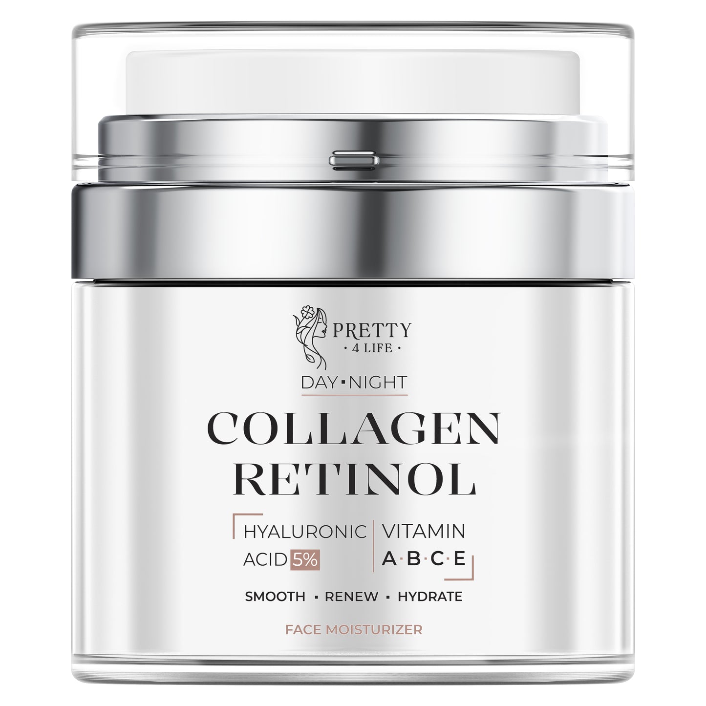 Advanced Anti-Aging Cream - Collagen, Retinol, Hyaluronic Acid & Vitamin C - Moisturizer for Face, Neck & Décolleté - Firms, Hydrates & Reduces Wrinkles - Day/Night Formula - 1.7 oz